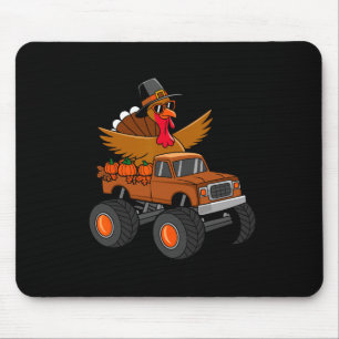 Thanksgiving Turkey Riding Monster Truck Mouse Mat