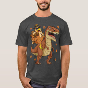 Thanksgiving Turkey Riding T Re Dinosaur Toddler B T-Shirt