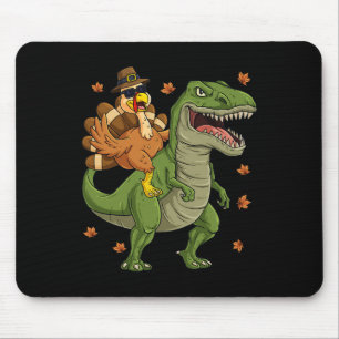 Thanksgiving Turkey Riding T Rex Dinosaur Toddler  Mouse Mat