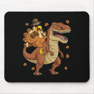 Thanksgiving Turkey Riding T Rex Dinosaur Toddler Mouse Mat