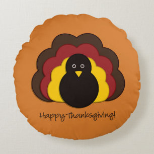 Thanksgiving turkey round cushion