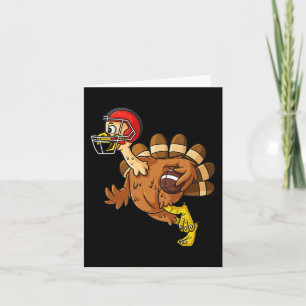 Thanksgiving Turkey Running Back Football Boys Kid Card