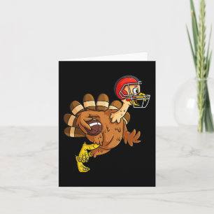 Thanksgiving Turkey Running Back Football Boys Kid Card