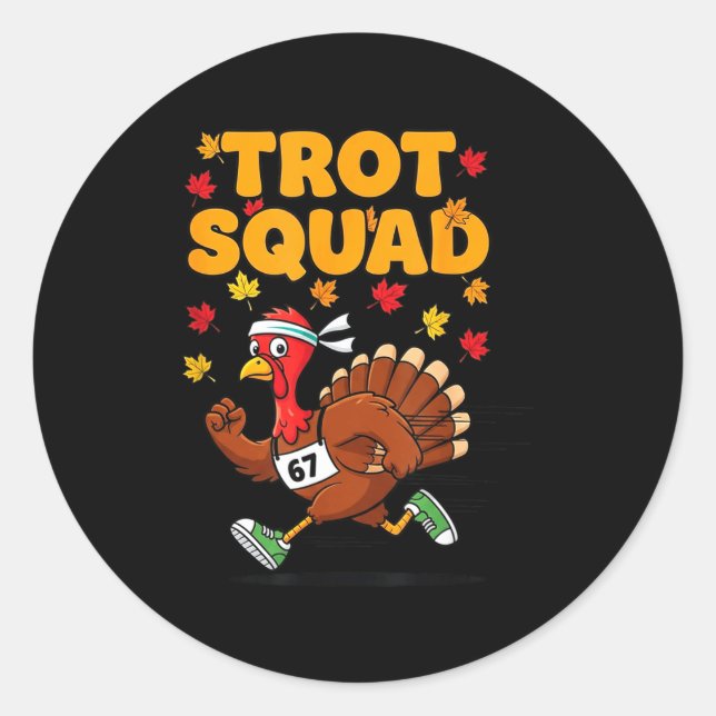 Thanksgiving Turkey Running Outfit Costume Turkey  Classic Round Sticker (Front)