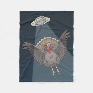Thanksgiving Turkey Saved By Aliens Fleece Blanket