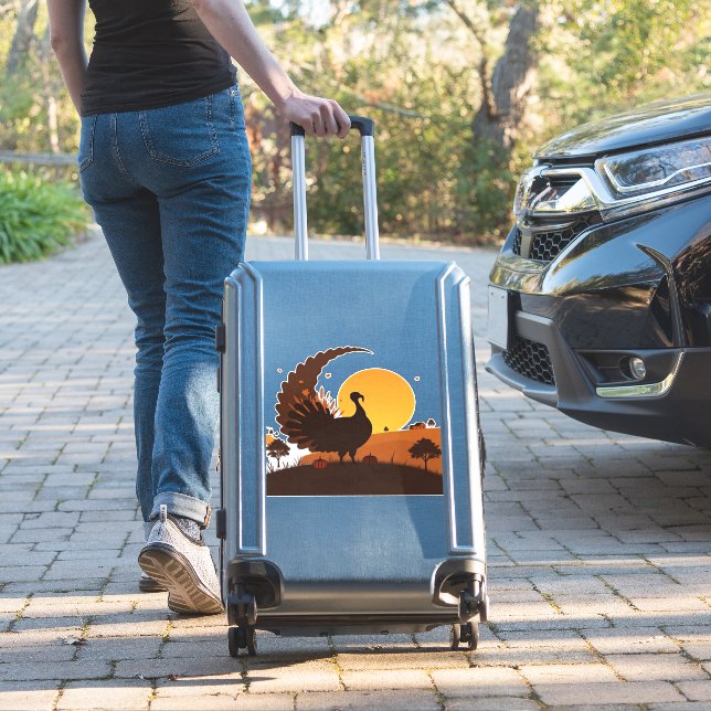 Thanksgiving Turkey Silhouette – Sunset Harvest Sc (Suitcase Insitu)