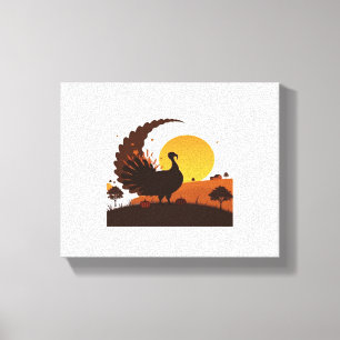 Thanksgiving Turkey Silhouette – Sunset Harvest Sc Canvas Print