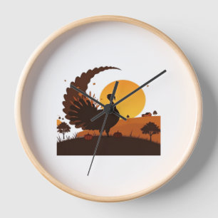 Thanksgiving Turkey Silhouette – Sunset Harvest Sc Clock