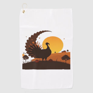 Thanksgiving Turkey Silhouette – Sunset Harvest Sc Golf Towel
