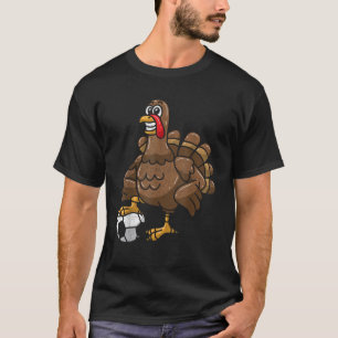 Thanksgiving Turkey Soccer Football Player Ball Gi T-Shirt
