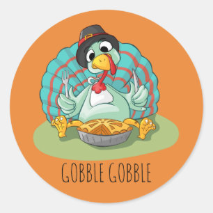 Thanksgiving Turkey Stickers1½ inch (sheet of 20) Classic Round Sticker