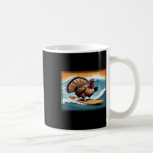 Thanksgiving Turkey Surfing A Wave Coffee Mug
