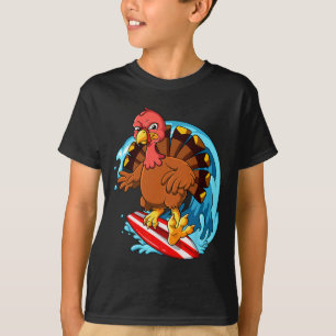 Thanksgiving Turkey Surfing T-Shirt