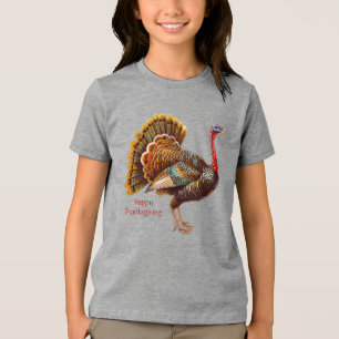 Thanksgiving Turkey T-Shirt Tri-Blend Shirt