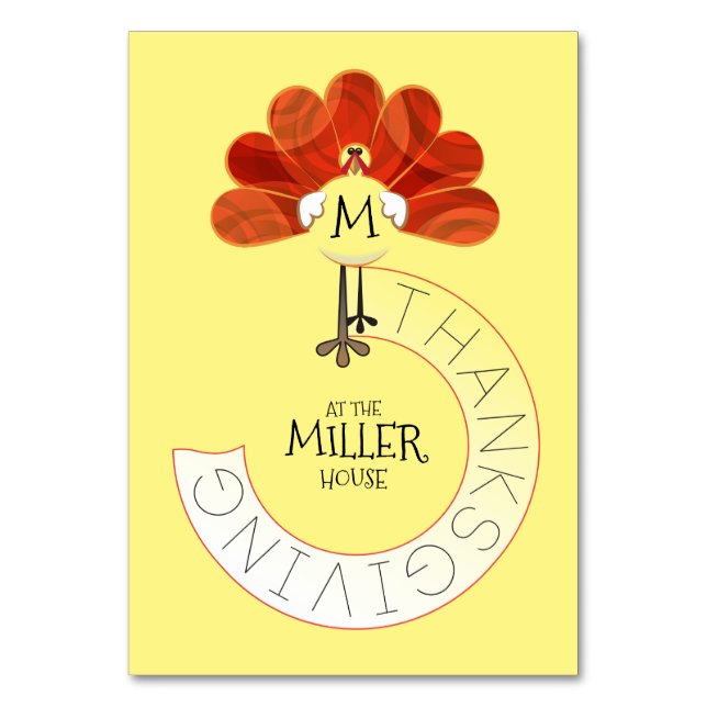 Thanksgiving Turkey Table Number (Front)