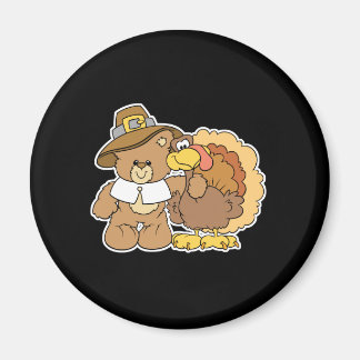 thanksgiving turkey teddy bear design magnet