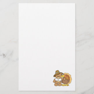 thanksgiving turkey teddy bear design stationery