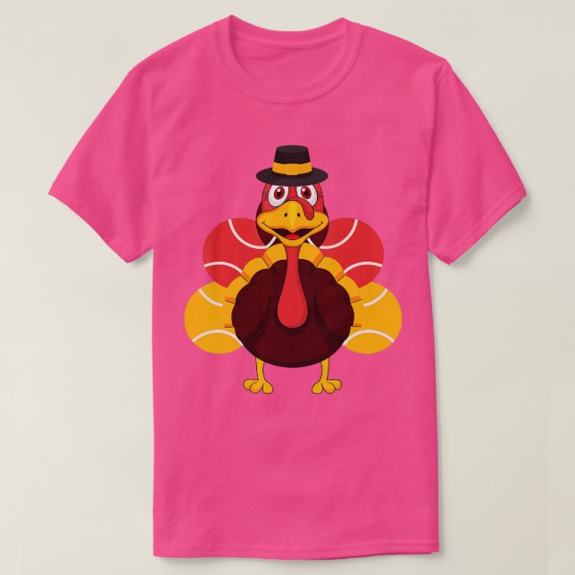Thanksgiving Turkey Tennis Ball Sports Lover Men B T-Shirt (Design Front)