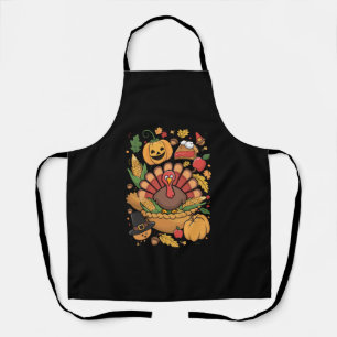 Thanksgiving Turkey Thankful Pie Fall Family Apron