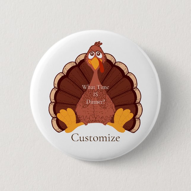 Thanksgiving Turkey Thunder_Cove   6 Cm Round Badge (Front)