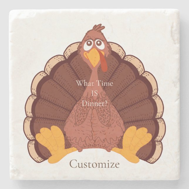 Thanksgiving Turkey Thunder_Cove   Stone Coaster (Front)
