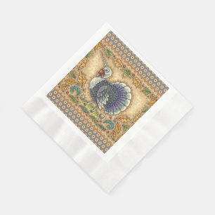 THANKSGIVING TURKEY UNICORN, WHIMSICAL FANTASY NAPKIN