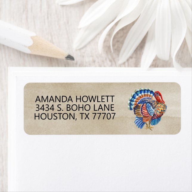 Thanksgiving Turkey Watercolor Autumn (Insitu)