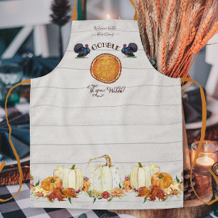 Thanksgiving Turkey Welcome Gobble til you Wobble Apron
