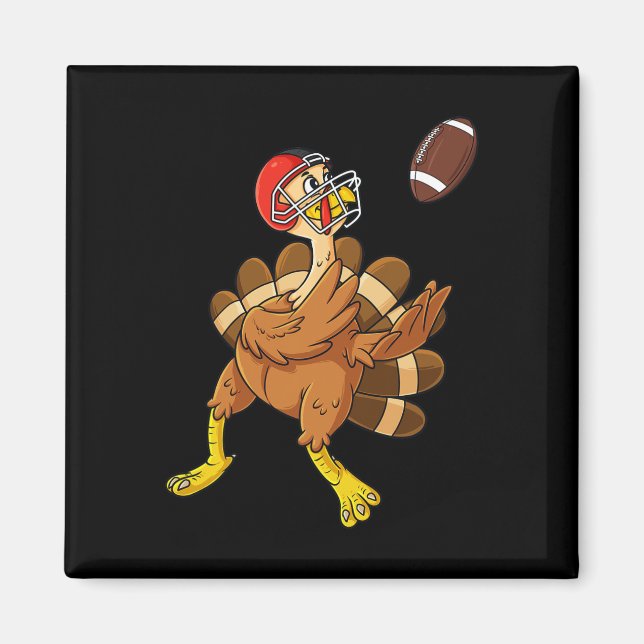 Thanksgiving Turkey Wide Receiver Football Boys Ki Magnet (Front)