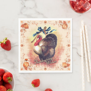 Thanksgiving Turkey Wishes Napkin