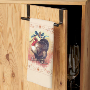 Thanksgiving Turkey Wishes Tea Towel