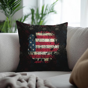 Thanksgiving Turkey With American Flag Cushion