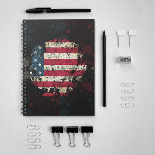 Thanksgiving Turkey With American Flag Notebook