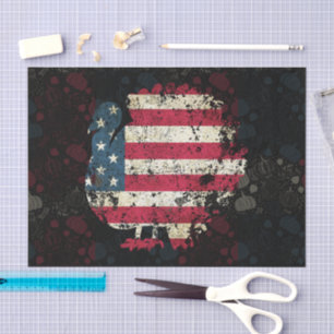 Thanksgiving Turkey With American Flag Tissue Paper