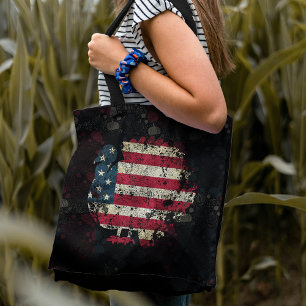 Thanksgiving Turkey With American Flag Tote Bag