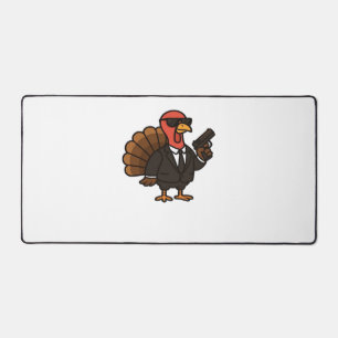 Thanksgiving Turkey with Pumpkin Pie Essential T-S Desk Mat