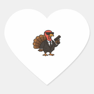 Thanksgiving Turkey with Pumpkin Pie Essential T-S Heart Sticker
