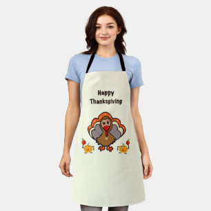 Thanksgiving turkey with pumpkins apron