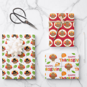 Thanksgiving Turkey Wrapping Paper Sheet