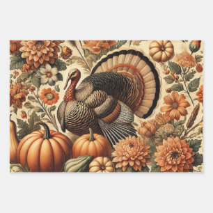 Thanksgiving Turkey Wrapping Paper Sheet