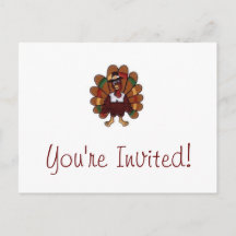 Thanksgiving Turkey You're Invited postcard