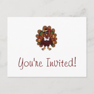 Thanksgiving Turkey You're Invited postcard