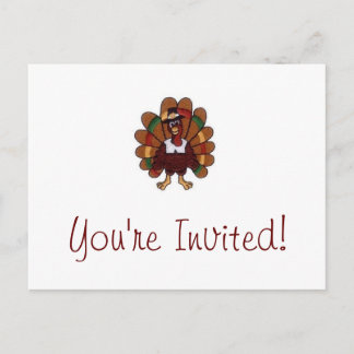 Thanksgiving Turkey You're Invited postcard