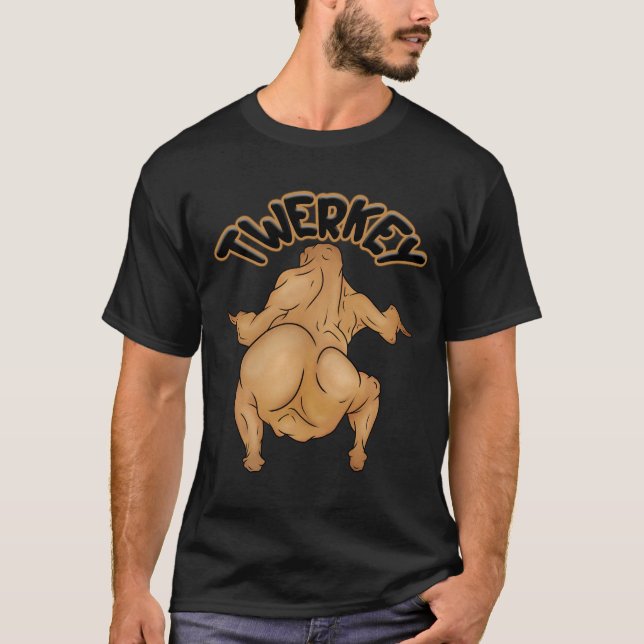 Thanksgiving Twerkey Basic Dark T-Shirt (Front)