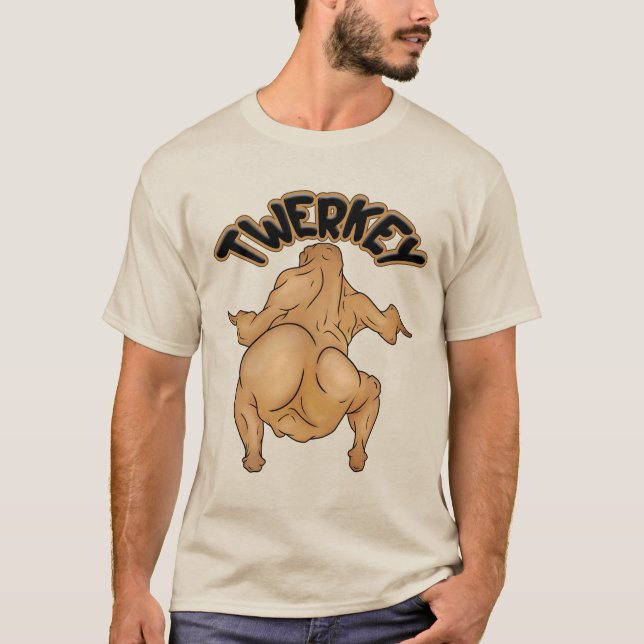 Thanksgiving Twerkey Basic T-Shirt (Front)