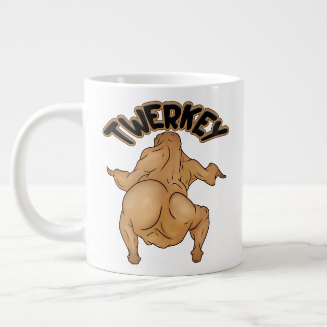 Thanksgiving Twerkey Jumbo Specialty Mug (Left)