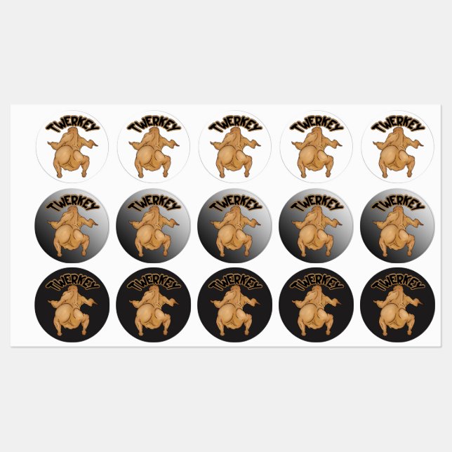 Thanksgiving Twerkey Labels (Sheet)