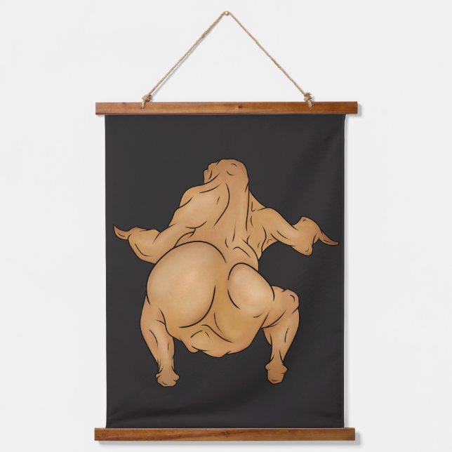 Thanksgiving Twerkey Wood Topped Wall Tapestry (Front)