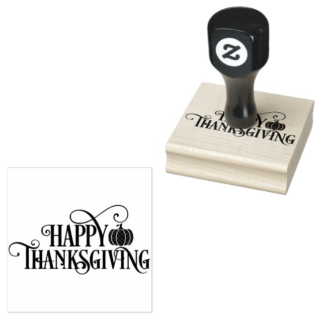 Thanksgiving Typography  Rubber Stamp (Stamped)