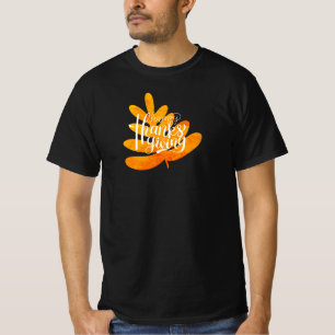 Thanksgiving Typography With fall leaf T-Shirt